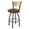 Holland Bar Stool Co 25" Swivel Counter Stool, Pewter Finish, Nat Back, Canter Saddle Seat 83025PWNatMplB012 - alternate 3